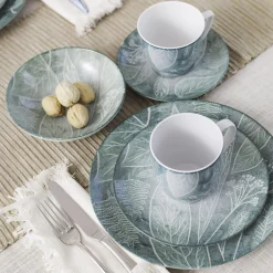 Talerze|Lubiana Talerz deserowy niebieski CZTERY PORY ROKU 20,5 cm