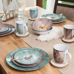 Talerze|Lubiana Talerz deserowy niebieski CZTERY PORY ROKU 20,5 cm