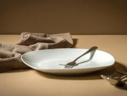 Talerze| Talerz deserowy porcelanowy QUADRO biały 20,9 x 19 cm