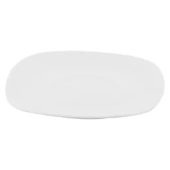 Talerze| Talerz deserowy porcelanowy QUADRO biały 20,9 x 19 cm