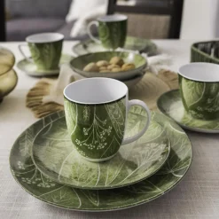 Talerze|Lubiana Talerz deserowy zielony CZTERY PORY ROKU 20,5 cm