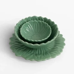 Talerze|inny Talerz deserowy zielony kwiatek 21 cm