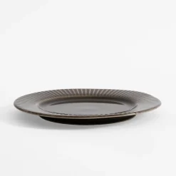 inny Talerz obiadowy ceramiczny szary RALPH 27 cm