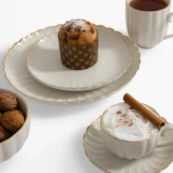 inny Talerz obiadowy porcelanowy ZŁOTY RANT 26,6 cm