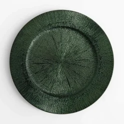 inny Talerz ozdobny podtalerz zielony 33 cm
