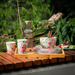 inny Talerz z melaminy w kwiaty 25 cm