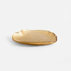 Patery Dekoracyjne|inny Talerz złoty LIŚĆ 19 cm
