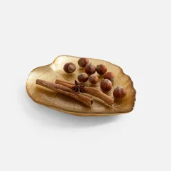 Patery Dekoracyjne|inny Talerz złoty LIŚĆ 19 cm