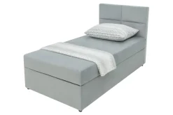 Sofy|Tapczany| Tapczan z pojemnikiem i geometrycznym wezgłowiem NELA 100x200 cm