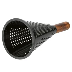 Tarki I Szatkownice| Tarka kuchenna stożkowa z drewnianą rączką czarna 12x27,5 cm