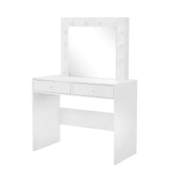 Toaletki I Konsole| Toaletka z lustrem i oświetleniem biała