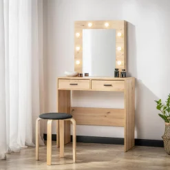 Toaletki I Konsole| Toaletka z oświetleniem EMMA dąb artisan