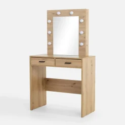 Toaletki I Konsole| Toaletka z oświetleniem EMMA dąb artisan