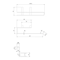 Wieszaki, Półki Tekstylne, Organizery| Uchwyt na ręczniki podwieszany czarny