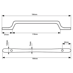 Uchwyty Standardowe| Uchwyt PORTO LEO 19,4 cm złoty