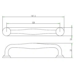 Uchwyty Standardowe| Uchwyt PORTO ROMA 14,7 cm czarny