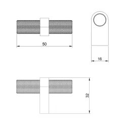 inny Uchwyt złoty grafit PORTO CAPI 5 cm