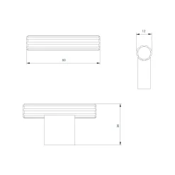 inny Uchwyt złoty STRIPES PORTO 6 cm