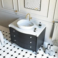 Deante Umywalka ceramiczna nablatowa biała ALPINIA 47 cm