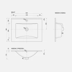 Umywalki I Baterie|Umywalki I Baterie|inny Umywalka wpuszczana w blat PLAN 60 cm