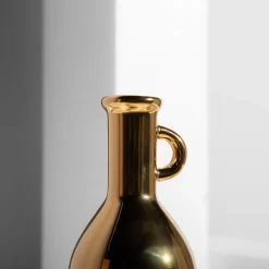 Wazony|inny Wazon butelka złoty 31 cm