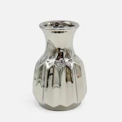 Wazony|inny Wazon ceramiczny srebrny 12 cm