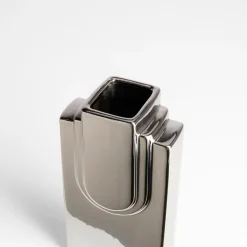 Wazony|inny Wazon geometryczny srebrny 23,5 cm