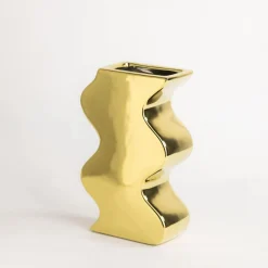 Wazony| Wazon geometryczny złoty 20 cm