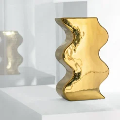 Wazony| Wazon geometryczny złoty 20 cm