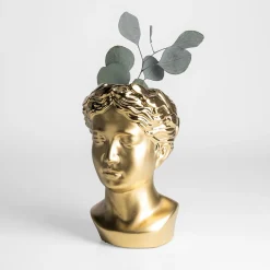 inny Wazon głowa w stylu greckim złoty 25 cm