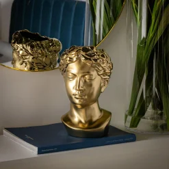 inny Wazon głowa w stylu greckim złoty 25 cm