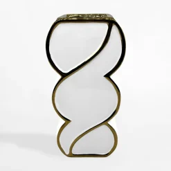 Wazony|inny Wazon nowoczesny biało-złoty 30 cm