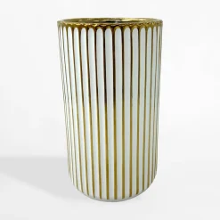 Wazony|inny Wazon nowoczesny biało-złoty 23,2 cm