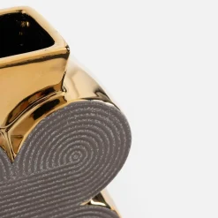 Wazony|inny Wazon nowoczesny szaro-złoty 15 cm