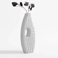 inny Wazon żłobiony biały 35 cm