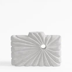 Wazony|inny Wazon żłobiony biały 18 cm