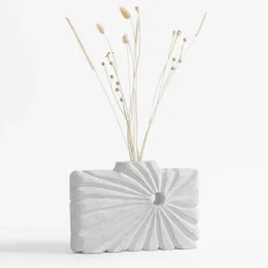 Wazony|inny Wazon żłobiony biały 18 cm