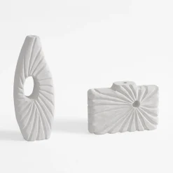 Wazony|inny Wazon żłobiony biały 18 cm