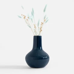 inny Wazon ryflowany niebieski 20 cm