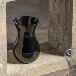 Wazon szklany czarny ASTA 18 cm