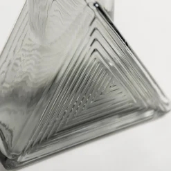 Wazony| Wazon szklany geometryczny szary 23 cm