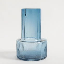 Wazon szklany niebieski 25 cm