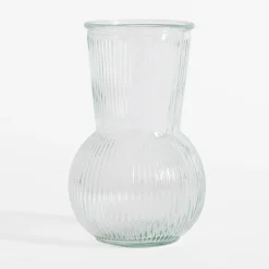Wazony|inny Wazon szklany prążkowany 17,5 cm