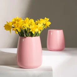 inny Wazon szklany różowy ZINNIA 17 cm