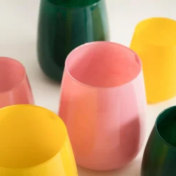 inny Wazon szklany różowy ZINNIA 17 cm