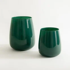 Wazony|inny Wazon szklany zielony ZINNIA 17 cm