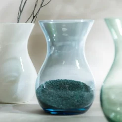 Wazony| Wazon transparentny niebieski ASTA 18 cm