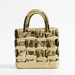 Wazony|inny Wazon w kształcie torby złoty 23 cm