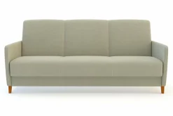 Wersalki|Sofy| Wersalka beżowa z nóżkami z jasnego drewna METEO