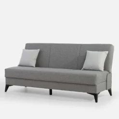 inny Wersalka rozkładana z poduszkami szara PORTA